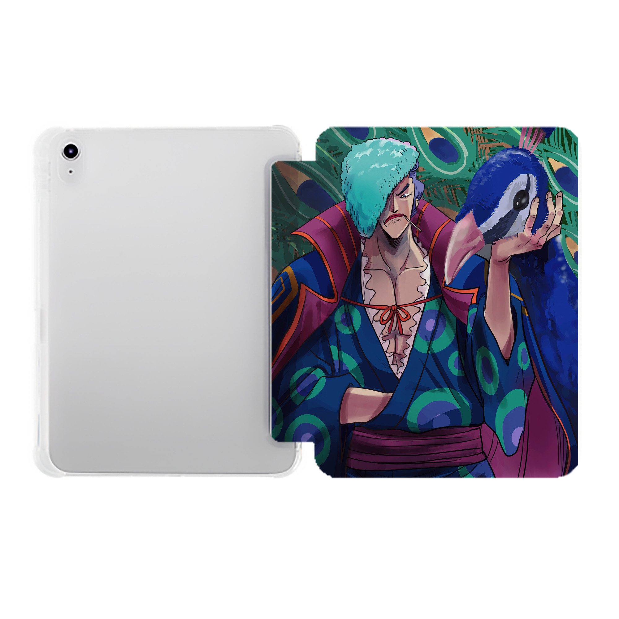 （画像用） ワンピース ONE PIECE IPad ケース ペン収納付き 三つ折りスタンド PUレザー×シリコン 対応機種9.5/10.5/10.9インチ
